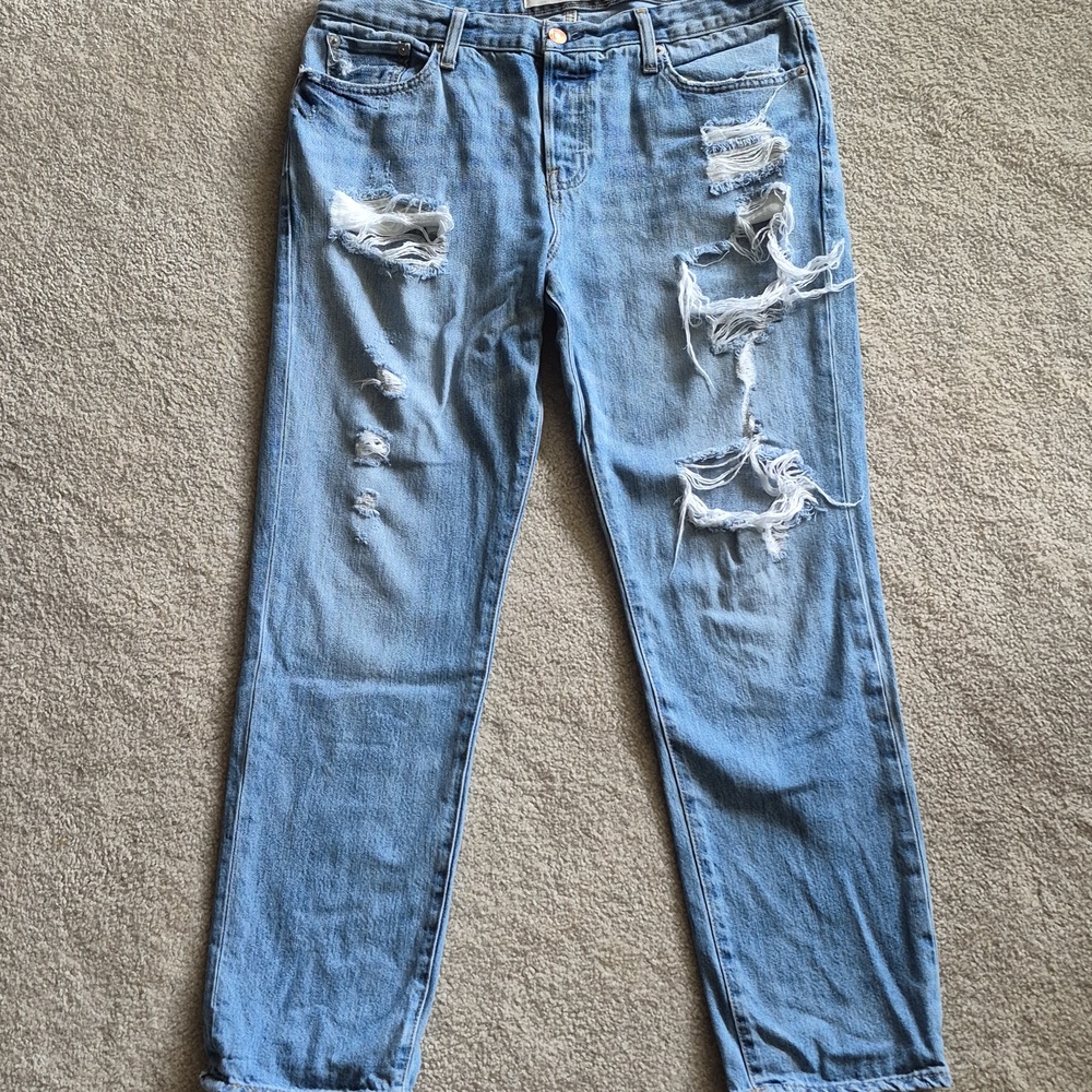 GAP Light Blue Distressed Boyfriend Jeans